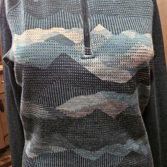 Smartwool Tops - Smartwool Blue and Gray Mountain Pattern Half-Zip Sweatshirt